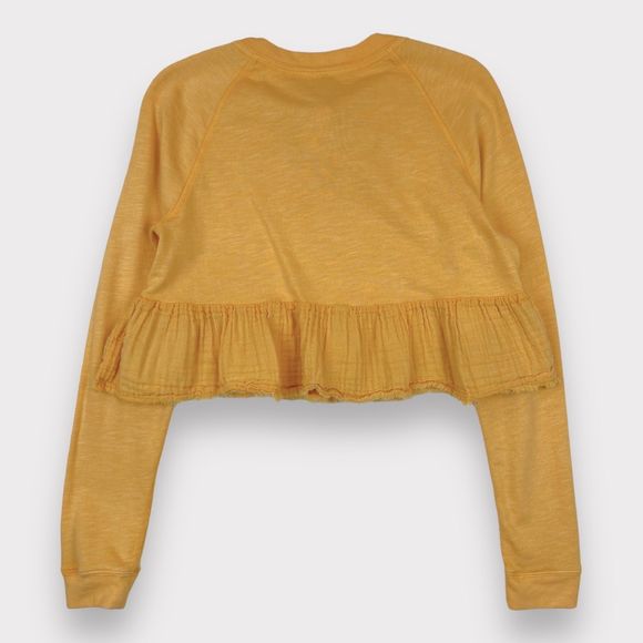 Free People Sweat Jane Front Tie Peplum Pullover Sweatshirt Top Women's Small - Picture 7 of 12